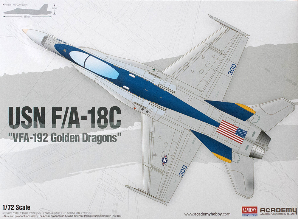 Academy 12564 1/72 F/A-18C Hornet VFA-192 Golden Dragons Kit First 