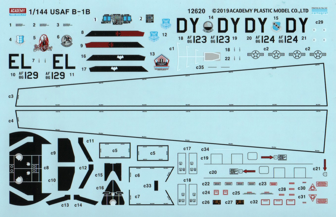Academy 12620 1/72 B-1B Lancer '34th BS' Parts Image 04