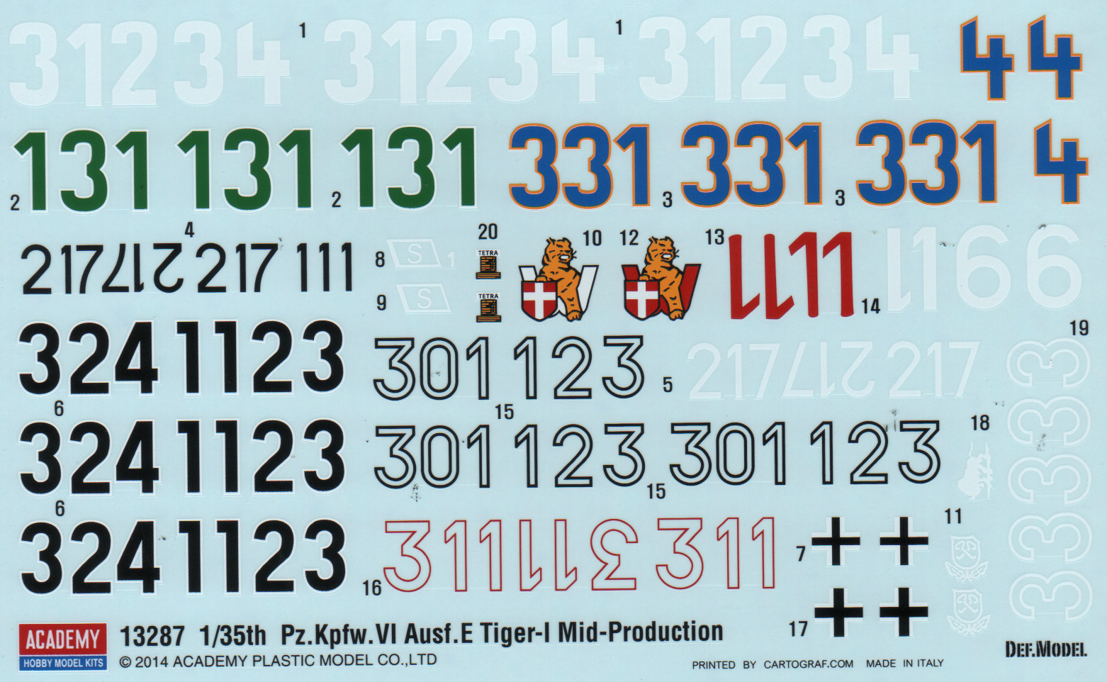 Academy 13287 1/35 Tiger I (Mid) Parts Image 04