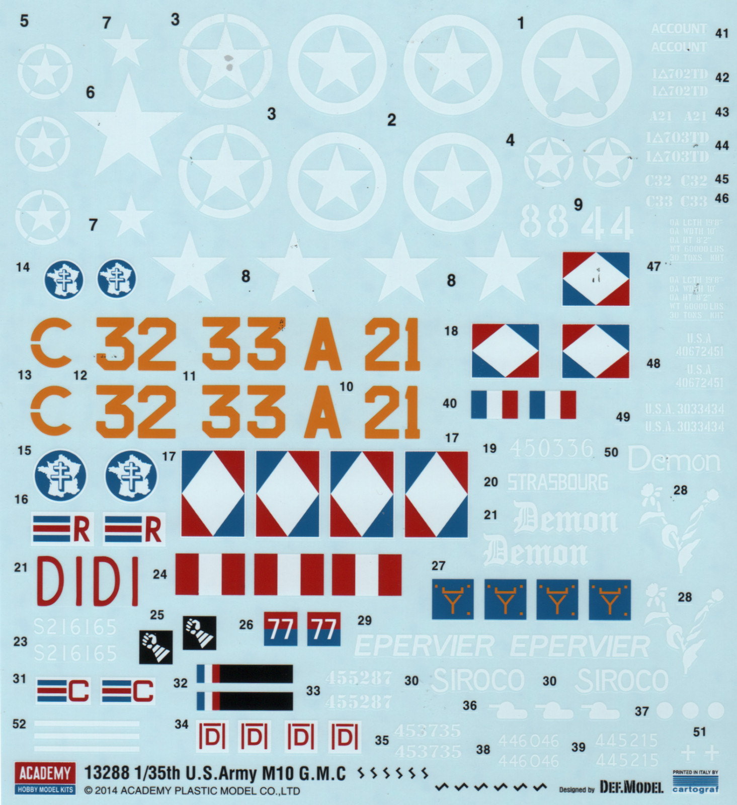 Academy 13288 1/35 M10 GMC Parts Image 05