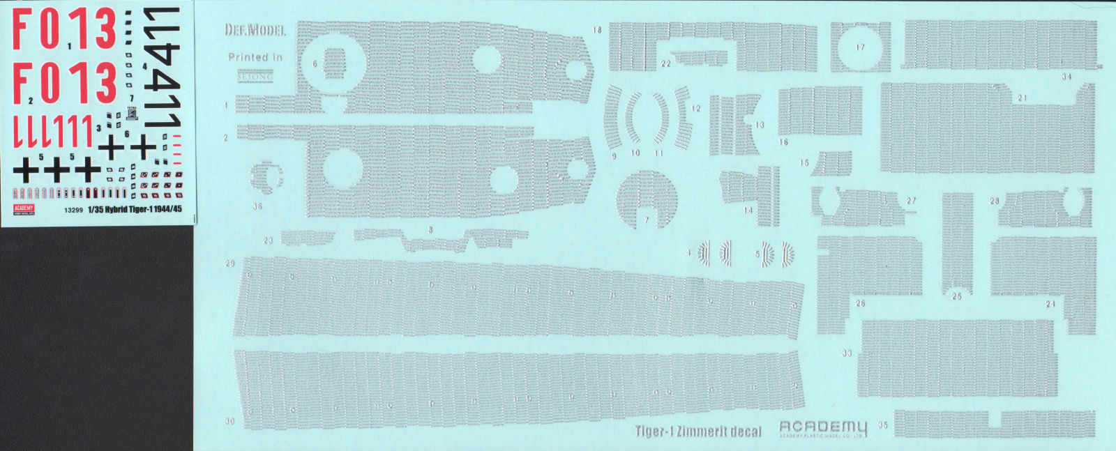 Academy 13299 1/35 Tiger I Late Version Parts Image 05