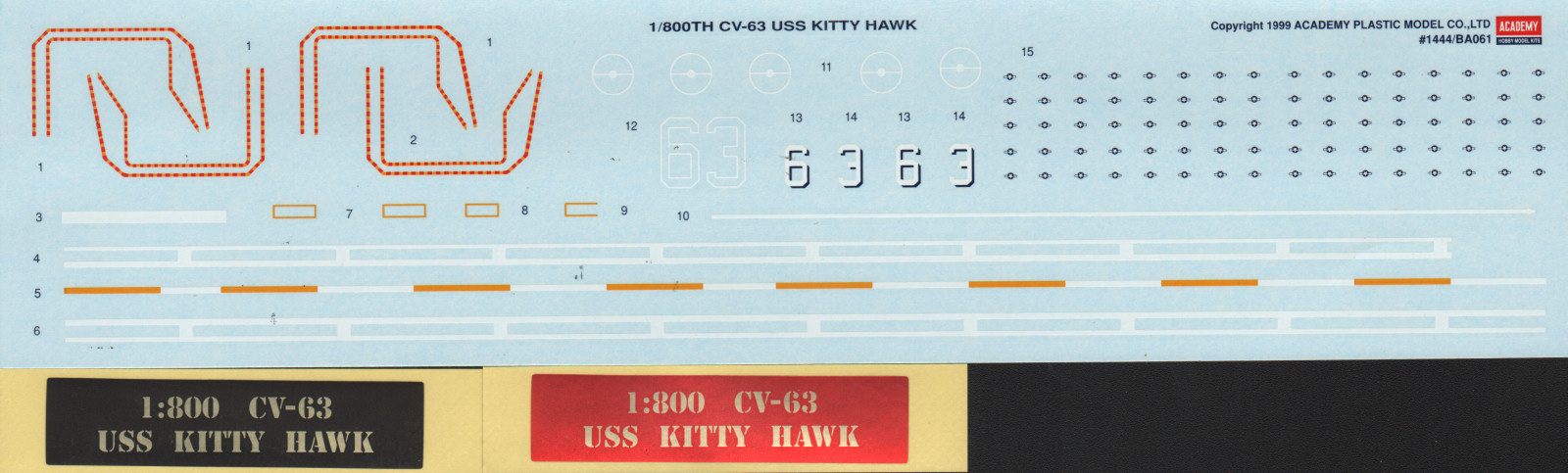 Academy 14210 1/800 USS Kitty Hawk CV 63 Parts Image 04