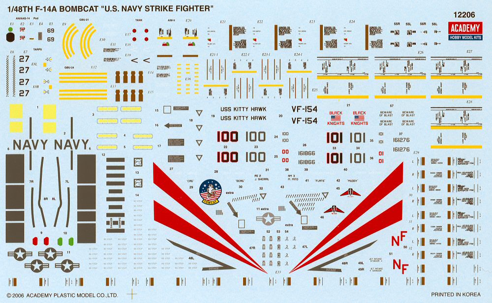 Academy 12206 1/48 F-14A Bombcat Parts Image 09