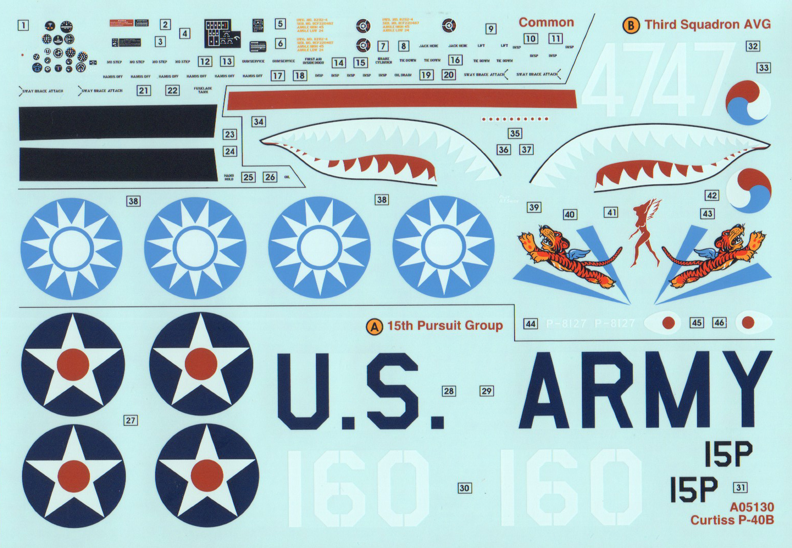 Airfix 5130 1/48 P-40B Warhawk Parts Image 04