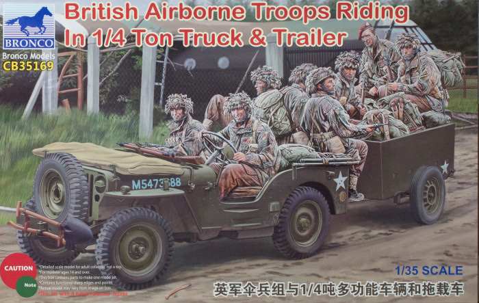 Bronco Models 1/35 British Airborne Troops Riding in 1/4 Ton Truck and Trailer