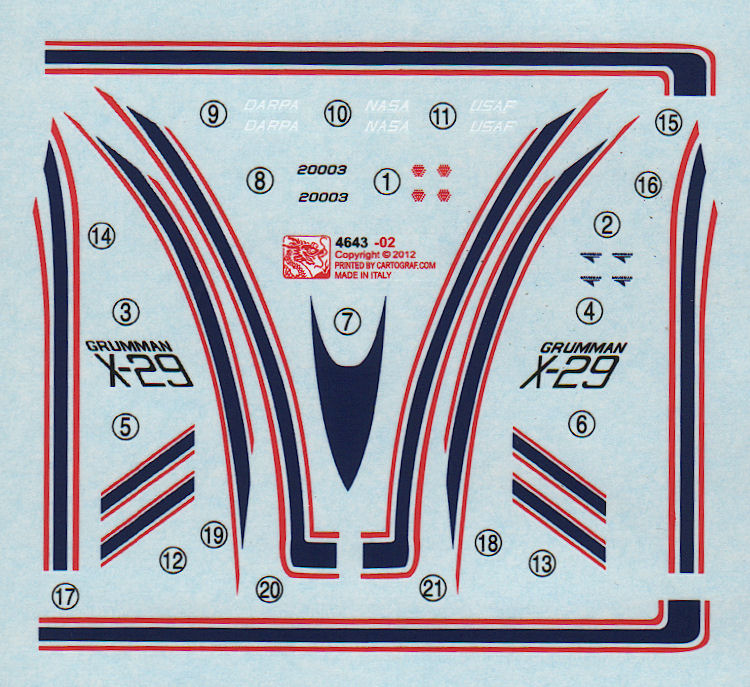 DML 4643 1/144 Grumman X-29 Parts Image 02