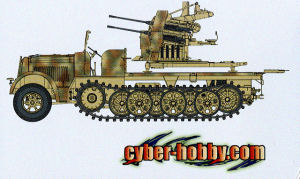 Sd.Kfz.7 8t Flatbed w/2cm Flakvierling 38