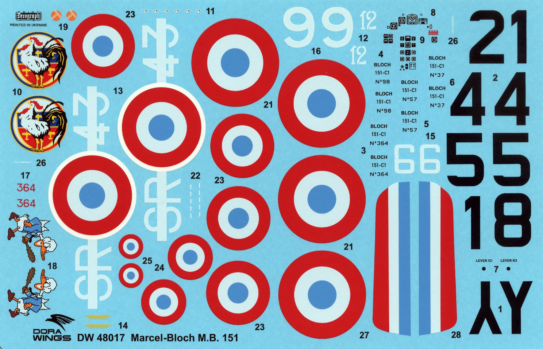 Dora Wings 48017 1/48 Marcel Bloch MB.151 C1 Parts Image 12