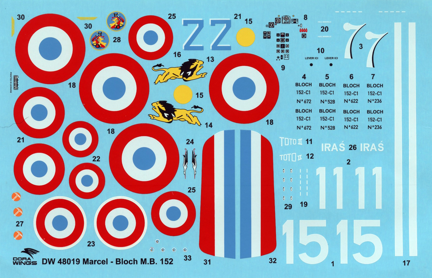 Dora Wings 48019 1/48 Marcel Bloch MB.152 (late) Parts Image 12