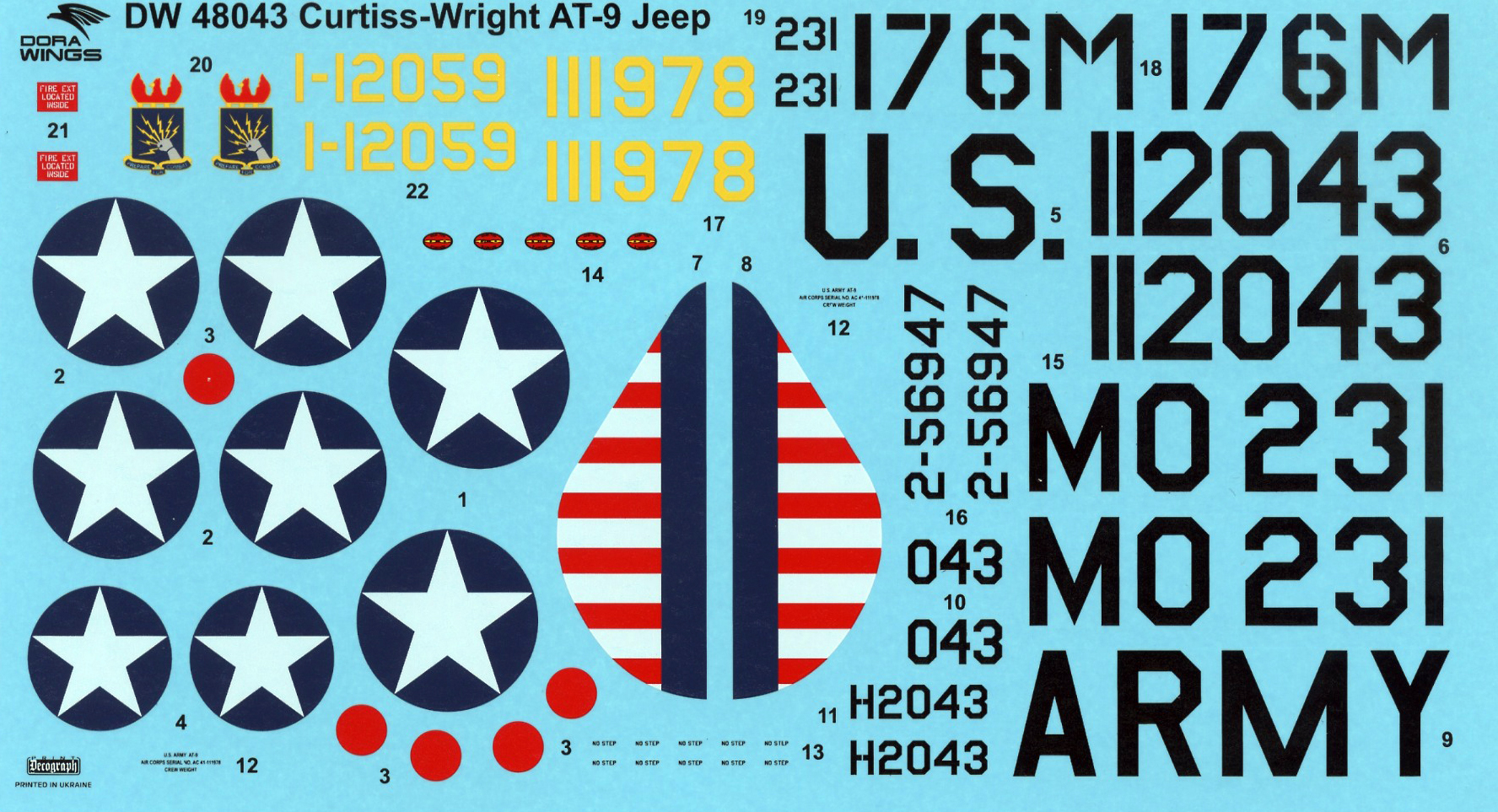Dora Wings 48043 1/48 Curtiss-Wright AT-9 Jeep Parts Image 10