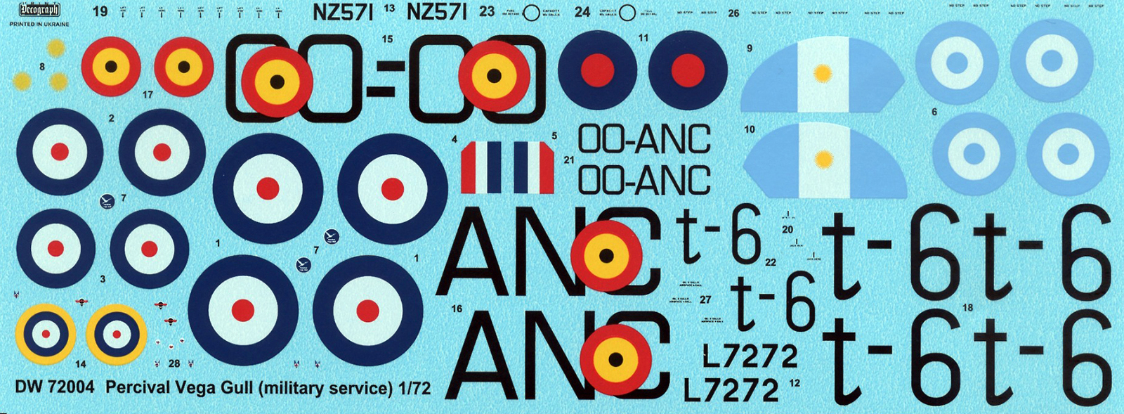 Dora Wings 72004 1/72 Percival Vega Gull Parts Image 06