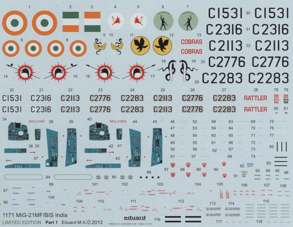 Eduard 1171 1/48 MiG-21MF/bis in Indian Service First Look Image 07