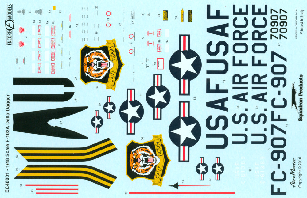 Encore Models 48001 1/48 F-102A Delta Dagger Parts Image 09