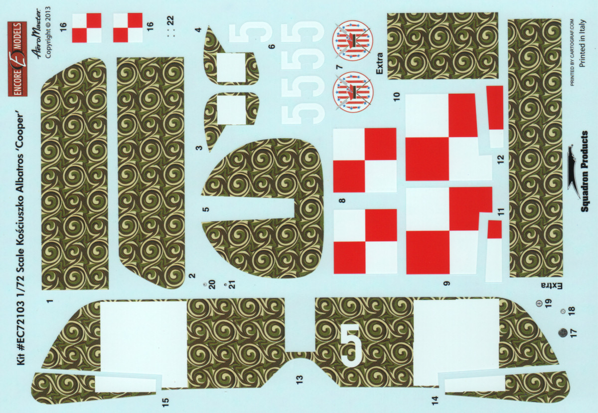 Encore Models 72103 1/72 Kosciuyszko Albatros 'Cooper' Parts Image 05