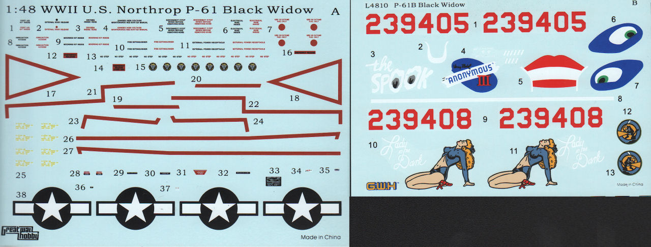Great Wall Hobby 4810 1/48 P-61B Black Widow Parts Image 06