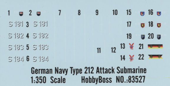 Hobby Boss 83527 1/350 German Navy Type 212 Attack Submarine Kit Image 03
