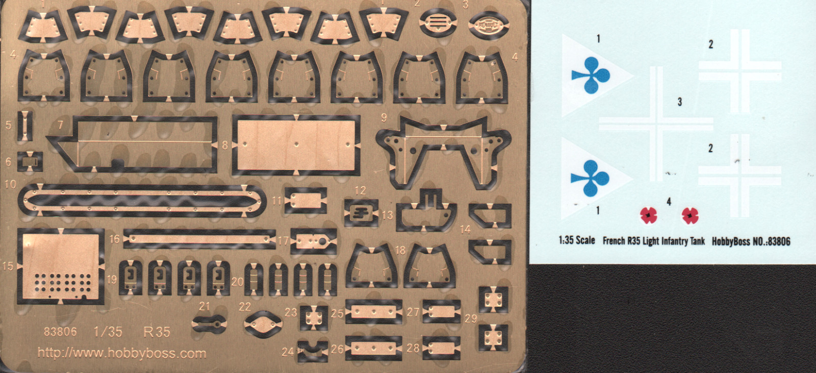 Hobby Boss 83806 1/35 French R35 Light Infantry Tank Kit Image 04