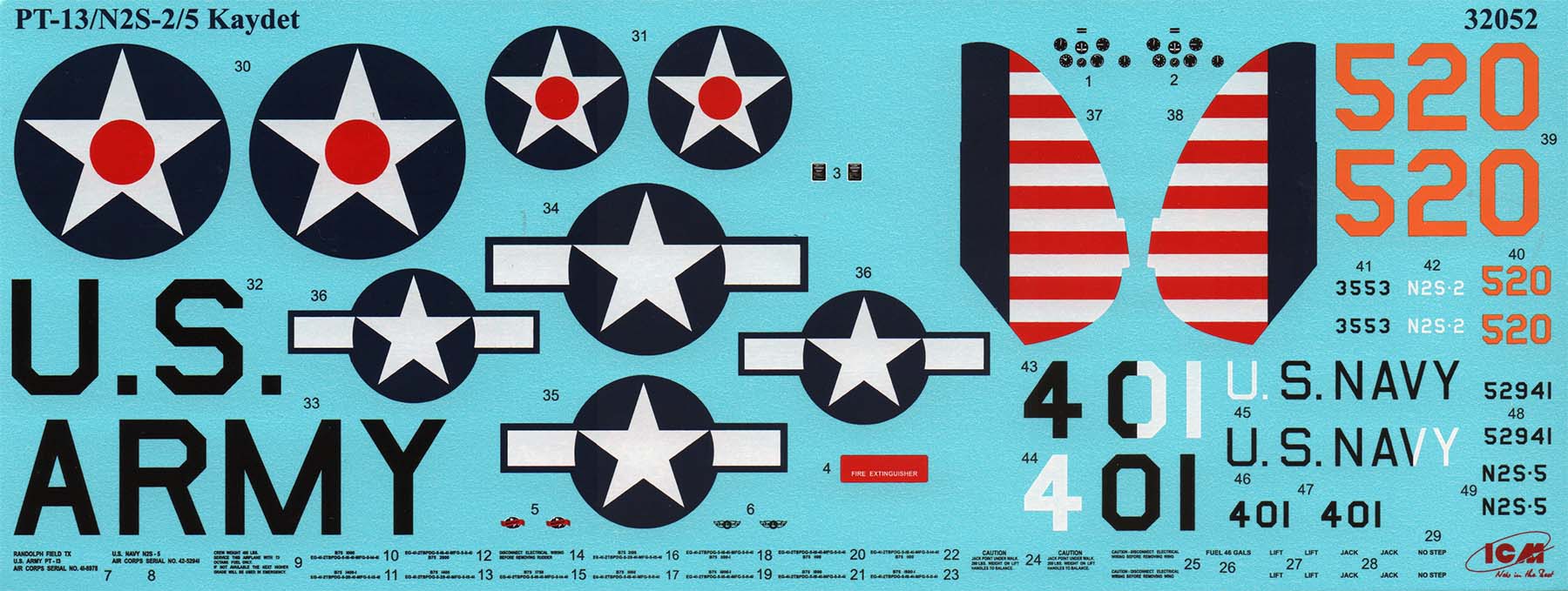 ICM 32052 1/32 Stearman PT-13 Kaydet Kit Image 04