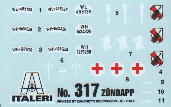 Italeri 0317 1/35 Zündapp with Sidecar Parts Image 03