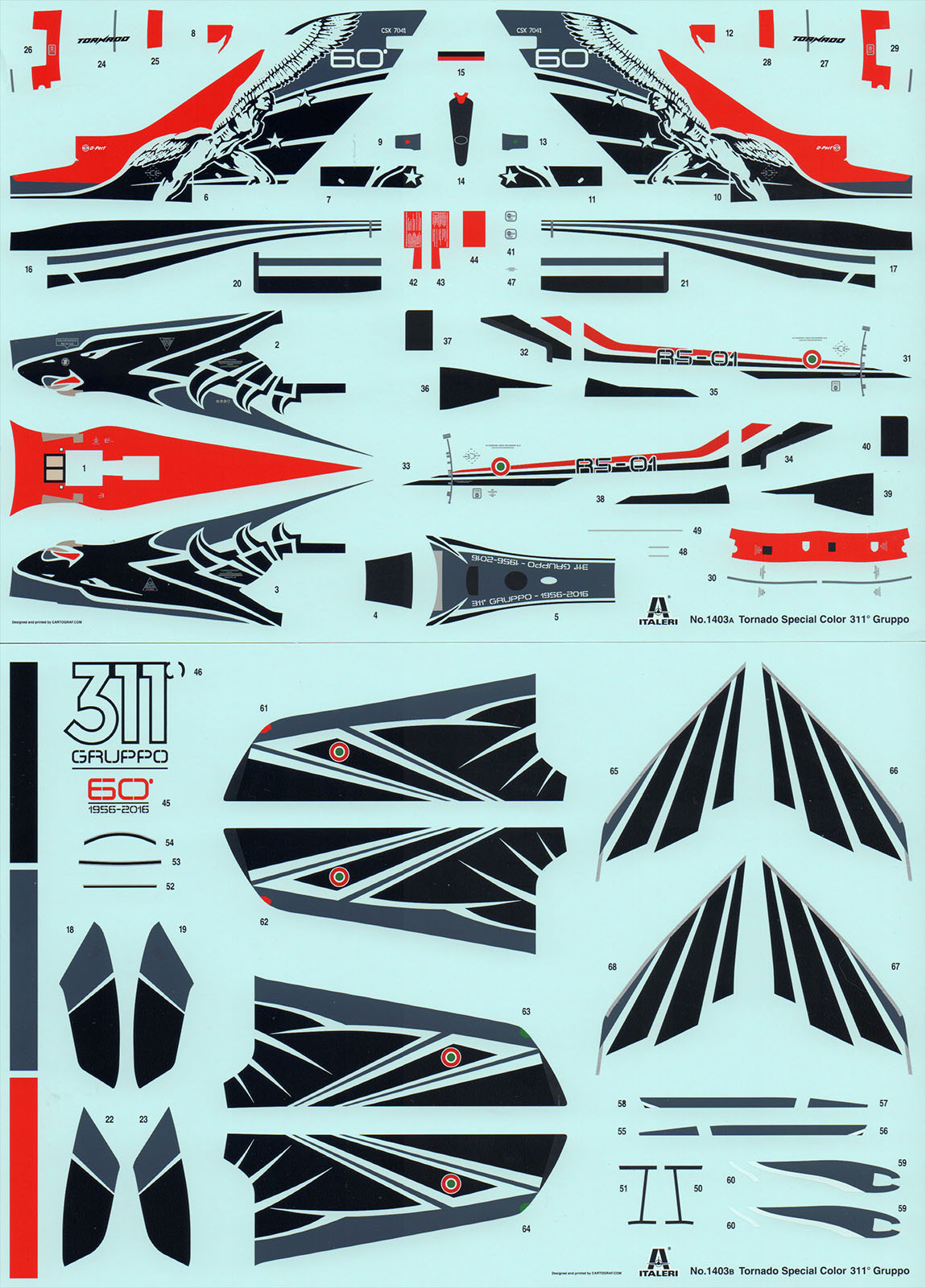 Italeri 1403 1/72 Tornado IDS '311 GV RSV 60th Anniversary' Parts Image 03