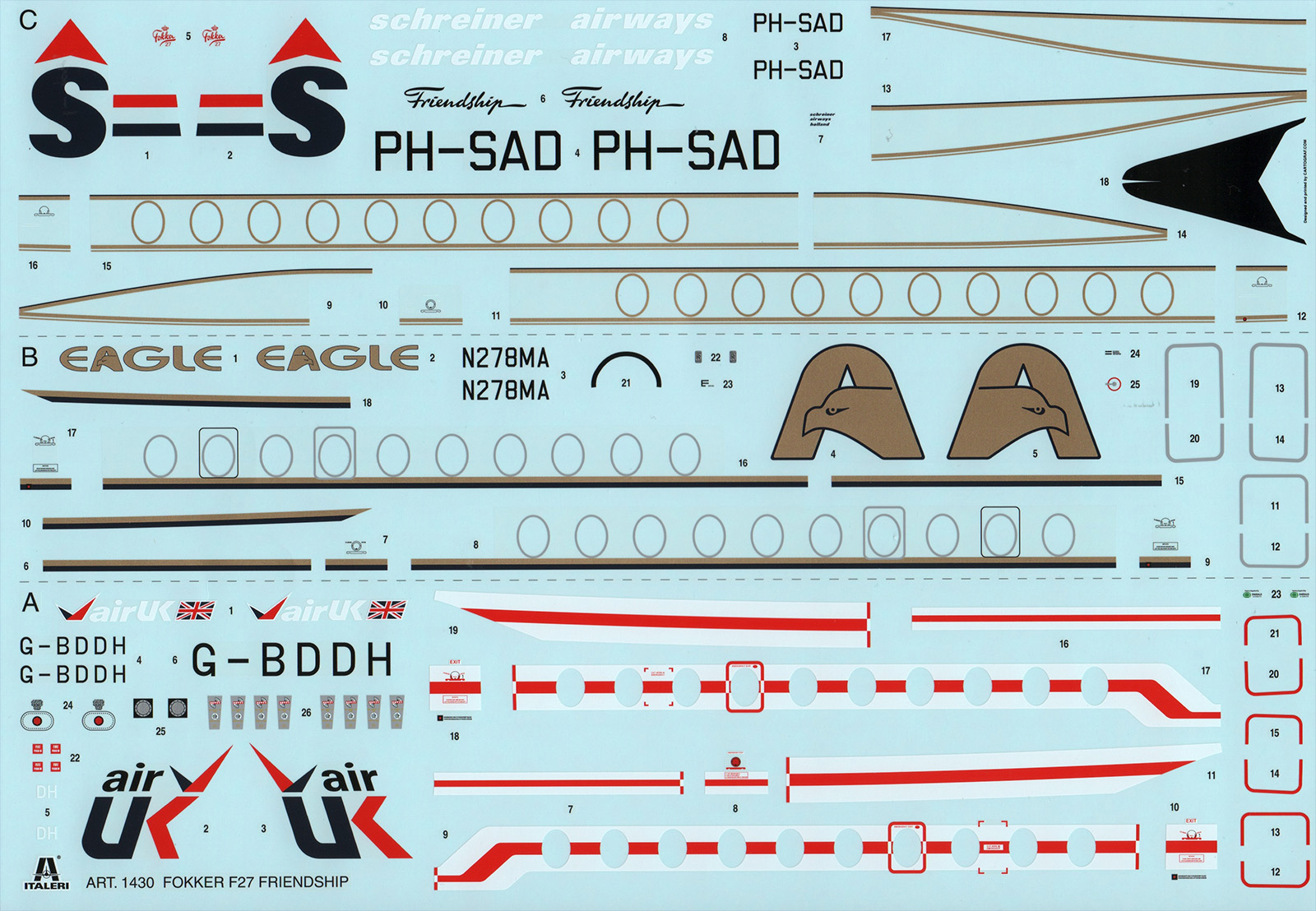 Italeri 1430 1/72 F27 Friendship Parts Image 05