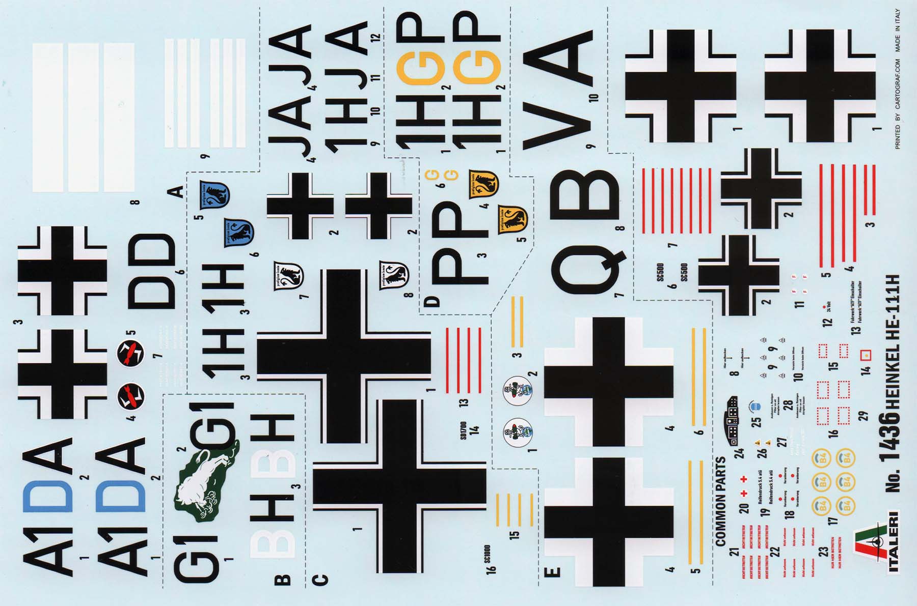 Italeri 1436 1/72 Heinkel He 111H Parts Image 04