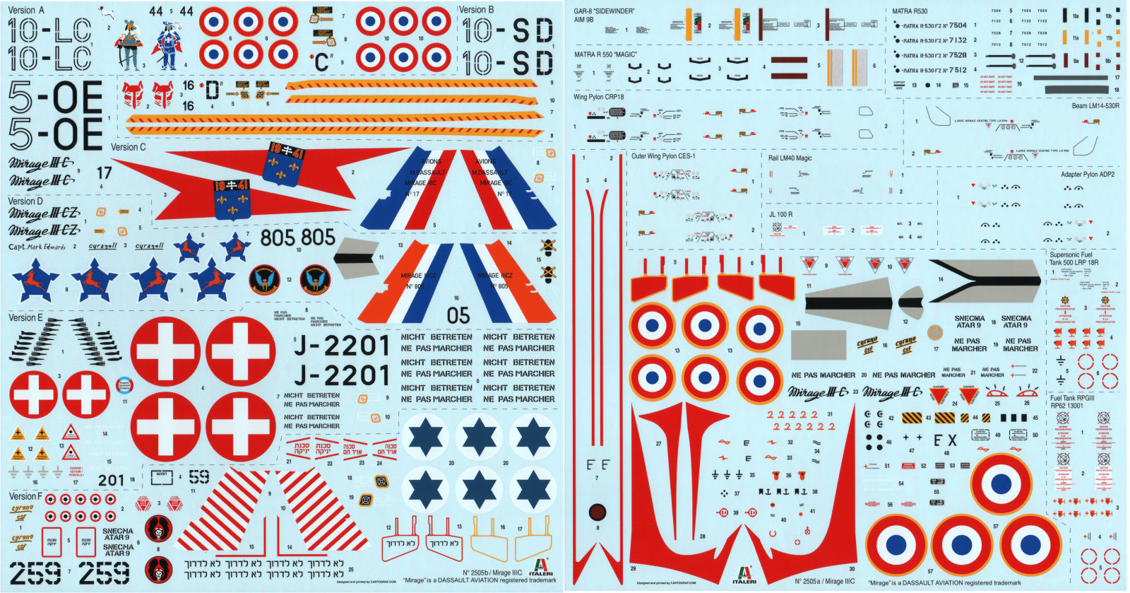 Italeri 2505 1/32 Mirage IIIC Parts Image 06