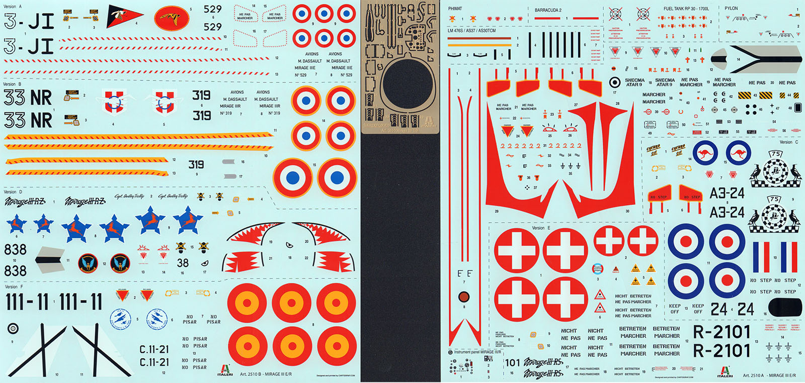 Italeri 2510 1/32 Mirage IIIE/R Parts Image 07