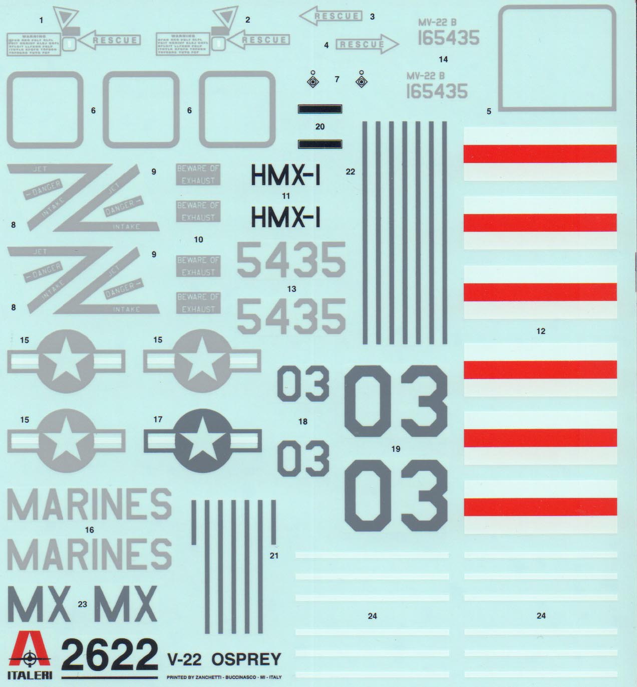 Italeri 2622 1/48 V-22 Osprey Parts Image 05