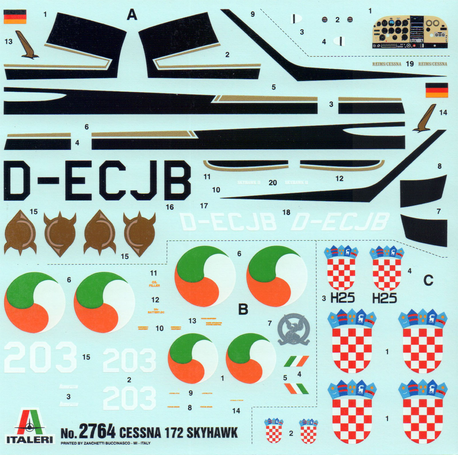 Italeri 2764 1/48 Cessna 172 Skyhawk '1987 Landing on Red Square' Parts Image 03