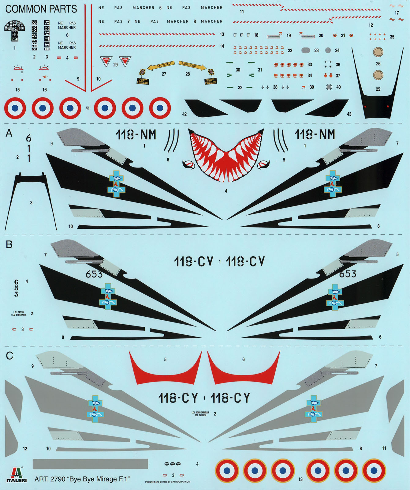 Italeri 2790 1/48 'Bye Bye Mirage F.1' Parts Image 05