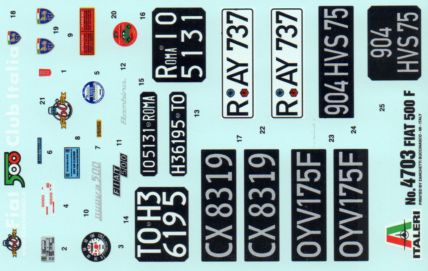 Italeri 4703 1/12 '68 Fiat 500F Parts Image 08