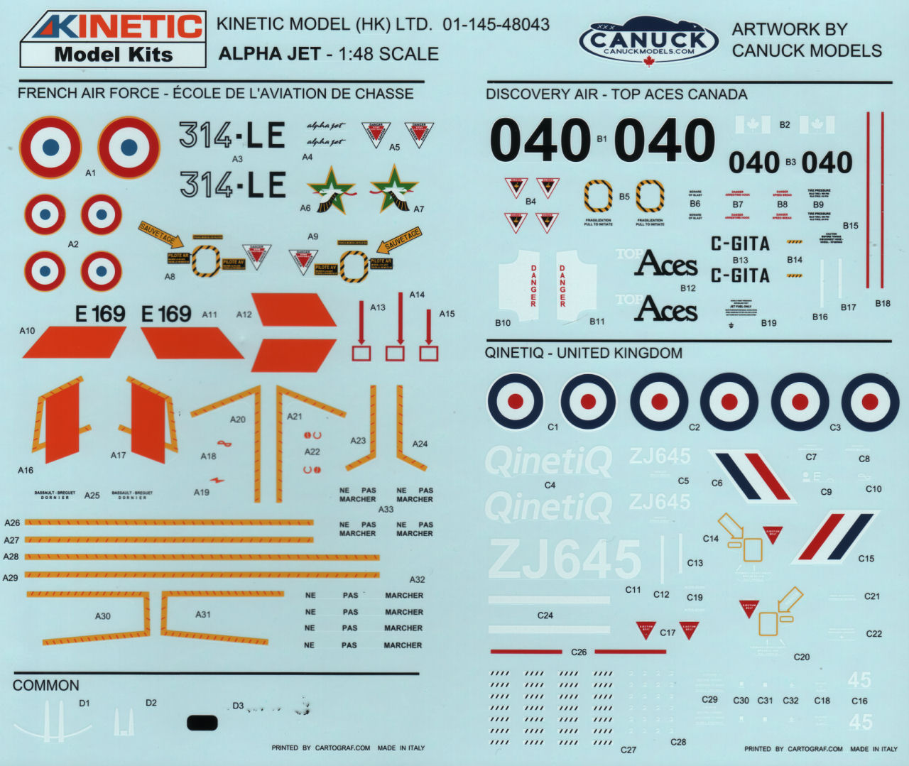 Kinetic 48043 1/48 Alpha Jet A/E Parts Image 04