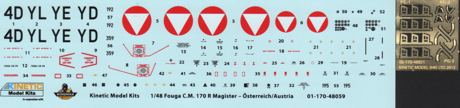 Kinetic 48059 1/48 Fouga CM.170 Magister Parts Image 03