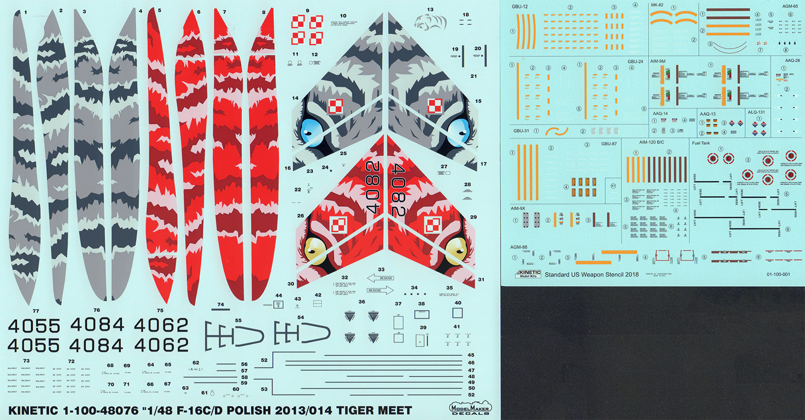 Kinetic 48076 1/48 F-16C/D Block 52+ Polish AF Advanced Fighter Parts Image 06