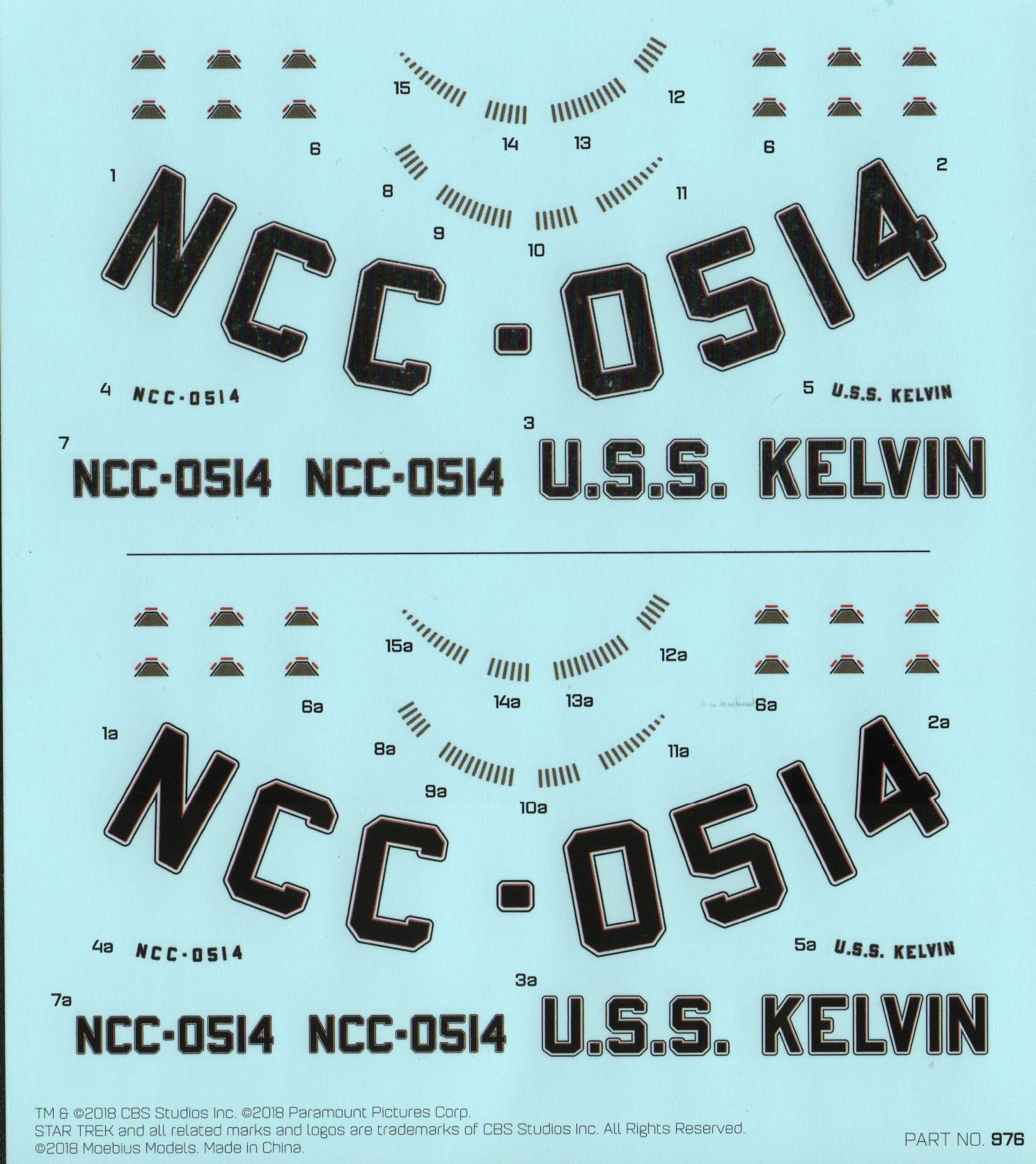 Moebius Models 976 1/1000 USS Kelvin First Look Parts Image 04