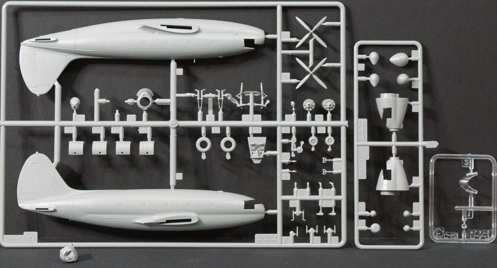 Platz PD-22 1/144 Curtiss C-46ECM Commando Parts Image 01