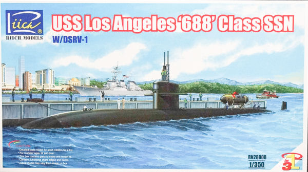 1/350 Los Angeles Class Submarine w/DSRV