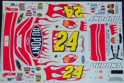 Jeff Gordon Flames Decal