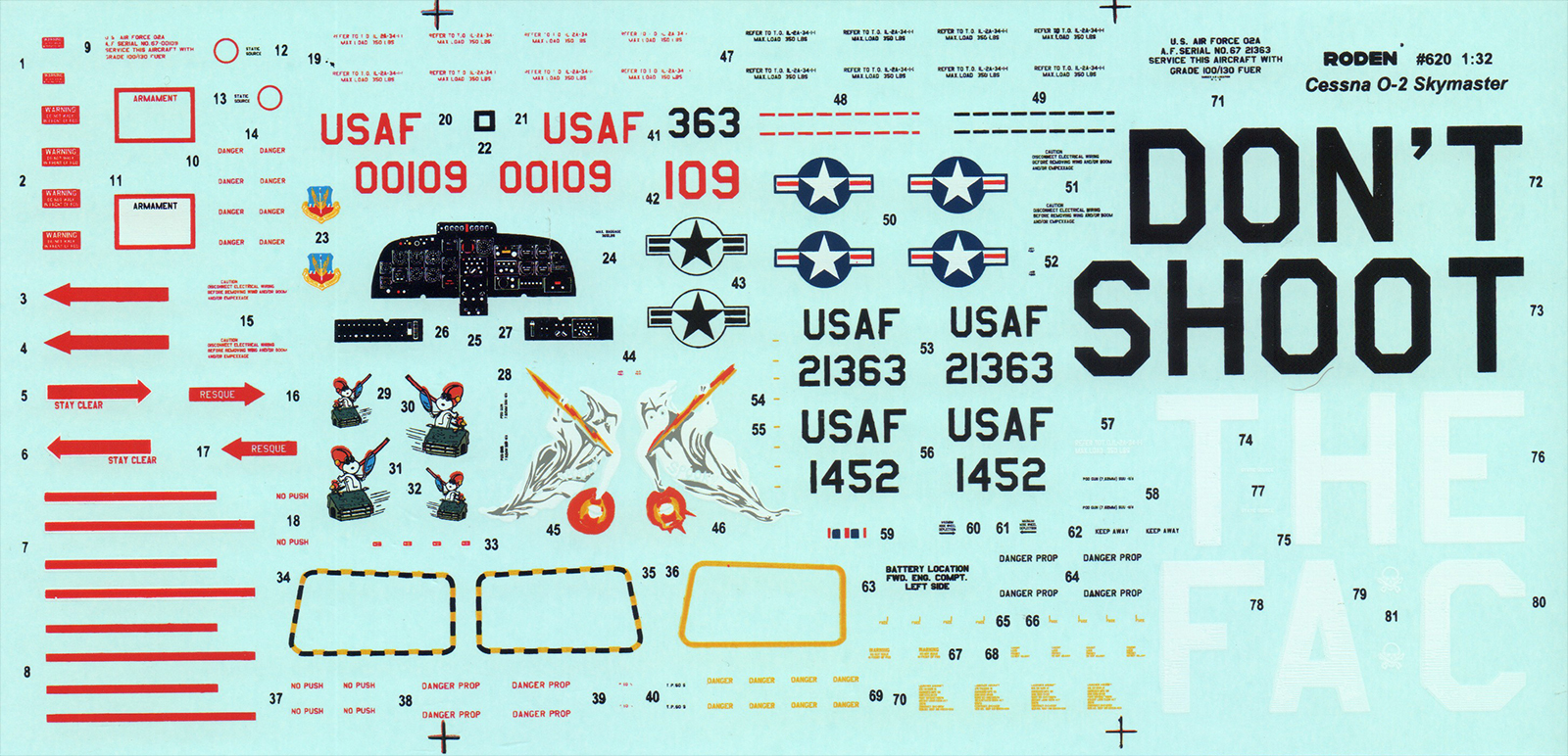 Roden 0620 1/32 O-2A Skymaster Parts Image 05