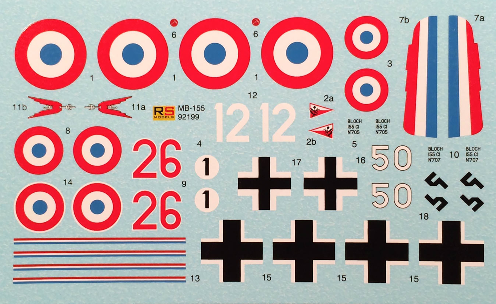 RS Models 92199 1/72 Bloch MB-155 Parts Image 06