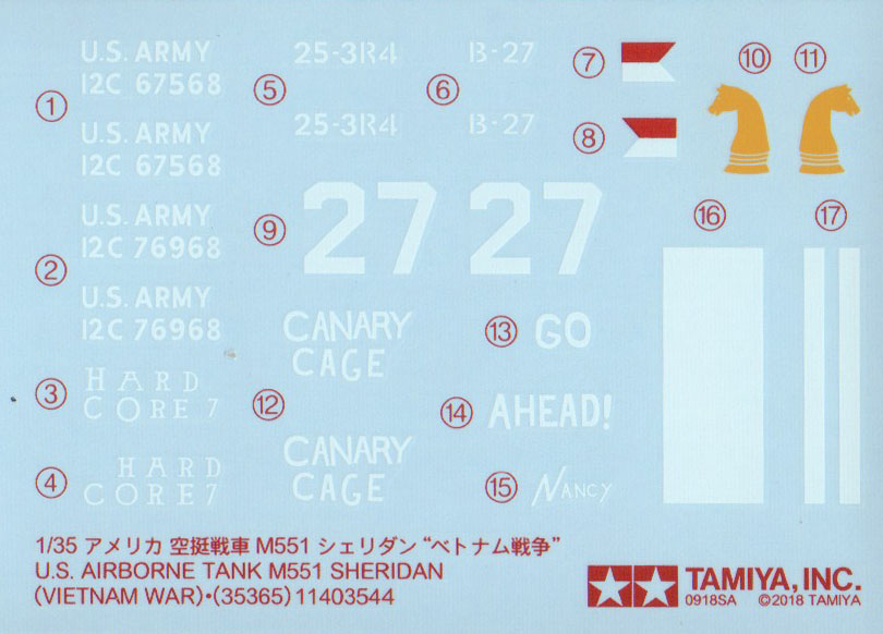 Tamiya 35365 1/35 M551 Sheridan 'Vietnam War' Parts Image 04