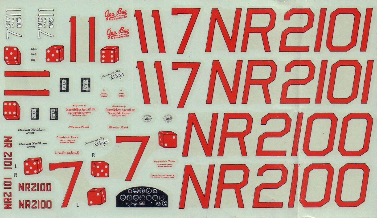 Williams Brothers 32711 1/32 Gee Bee Racer Parts Image 03