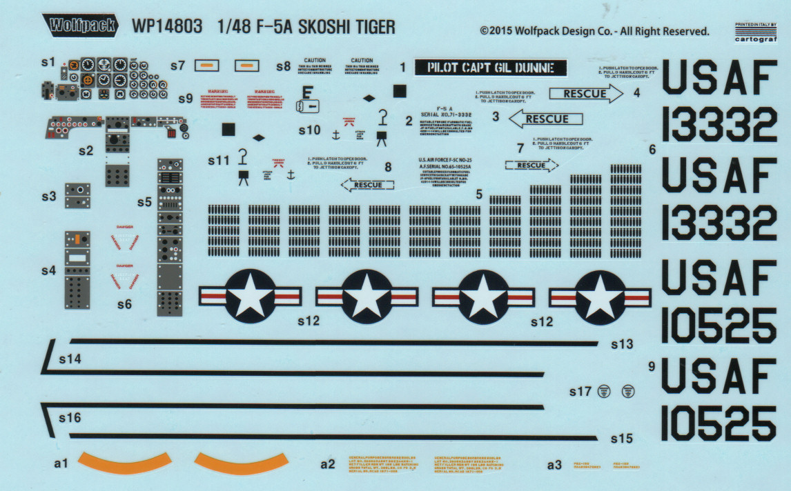 Wolfpack 14803 1/48 F-5A Skoshi Fighter Parts Image 05