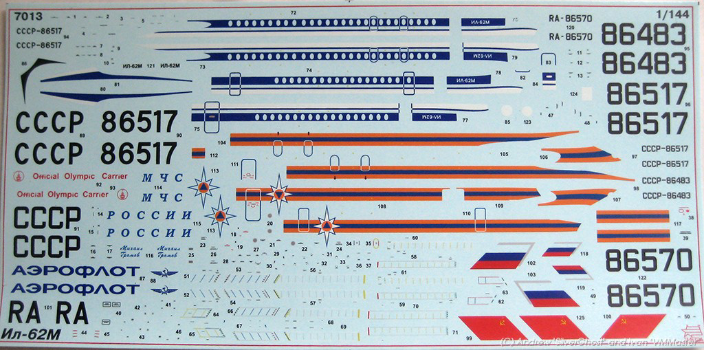 Zvezda 7013 1/144 Il-62M Kit Image 11