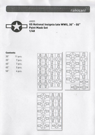 US National Insignia Late WWII Masks