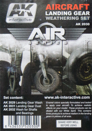 AK Interactive AK 2030 Aircraft Landing Gear Weathering Set Paint