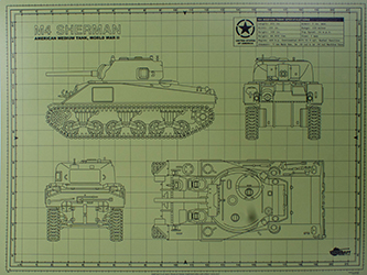 Tankraft Sherman Cutting Mat 12x8