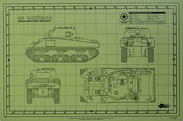 Tankraft Sherman Cutting Mat 12x8
